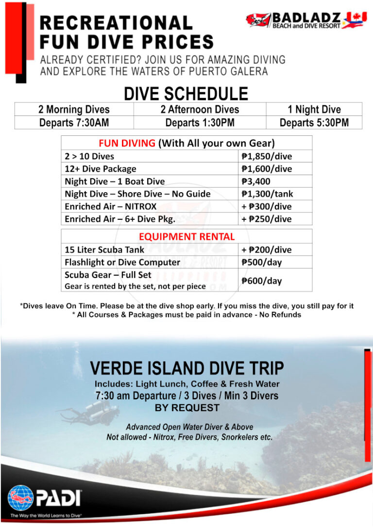 Scuba Diving Prices 2026-2