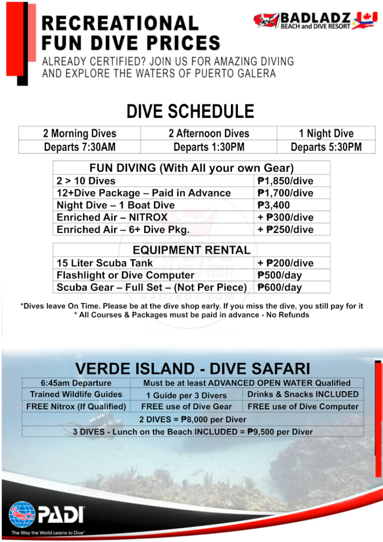 Dive Prices Page2